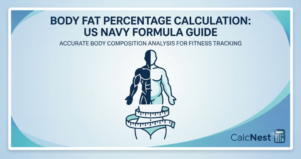 CalcNest US Navy body fat percentage calculator banner tool