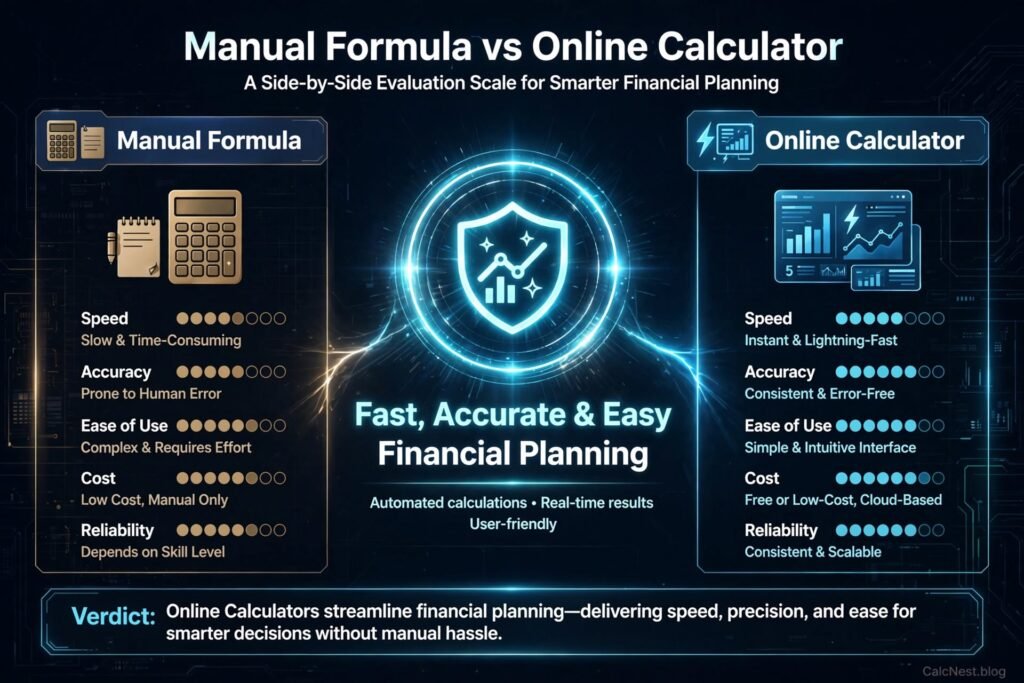 Comparison between manual and online home loan EMI calculation methods