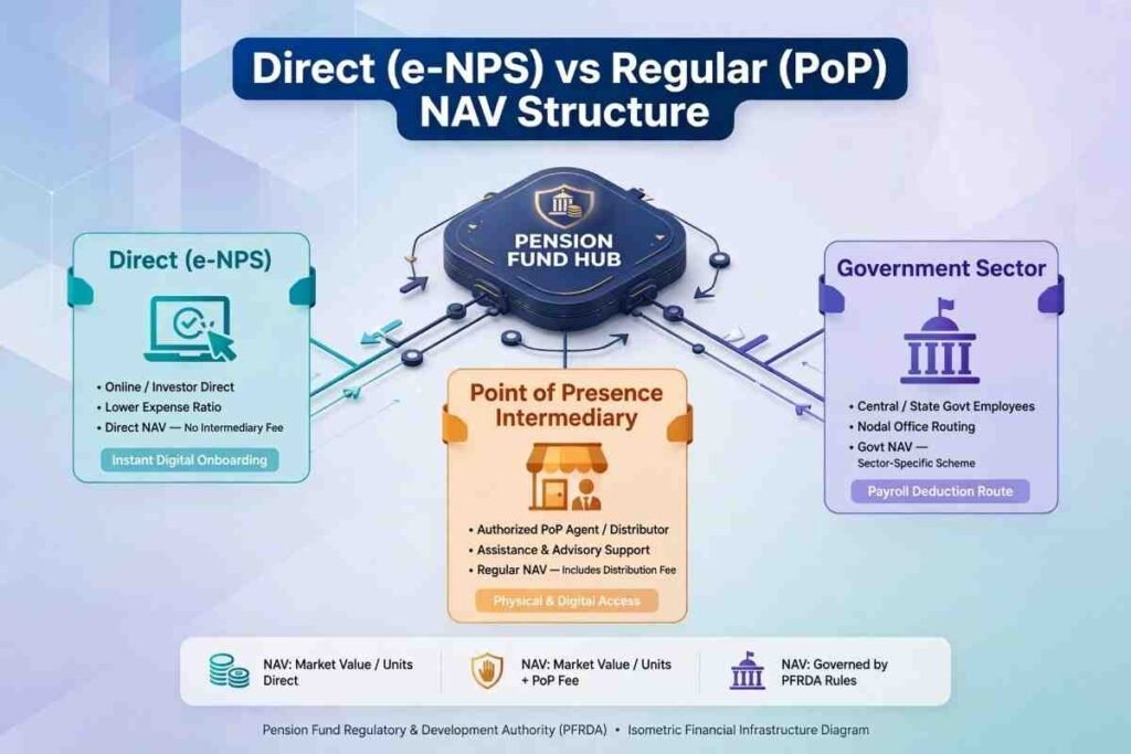 Comparison of Direct e-NPS and Regular PoP NAV calculation rules