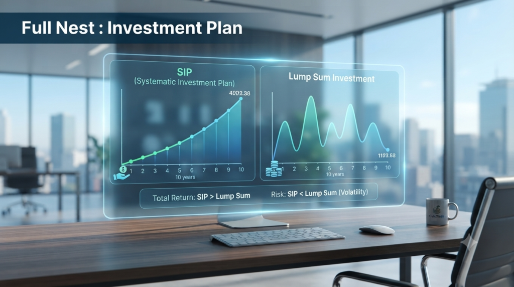 SIP vs Lump Sum mutual fund investment returns comparison guide by CalcNest